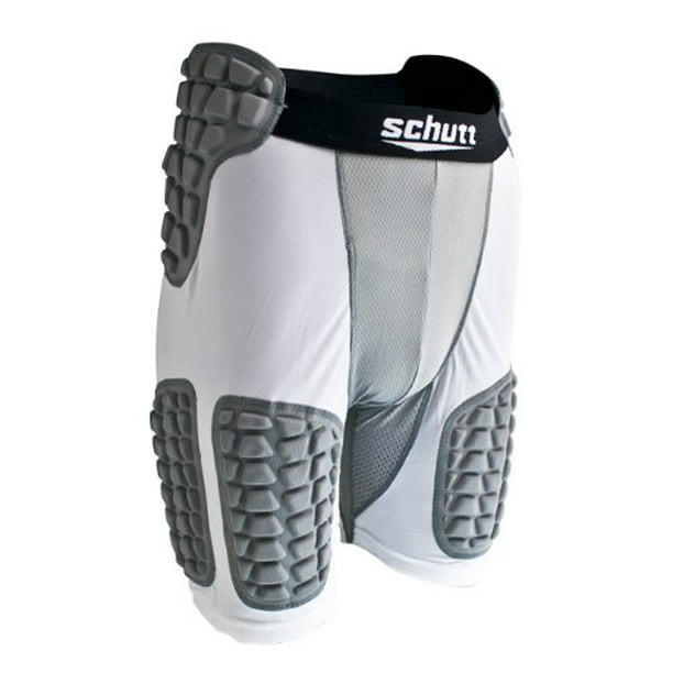 Schutt Youth Protech Padded Compression Shorts White/Grey Small